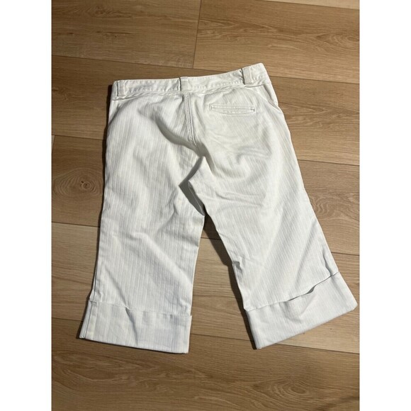 Gap Capri Pants Womens Size 28 White Striped Cuffed Straight Leg Casual Retro - Picture 3 of 5